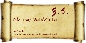 Zárug Valéria névjegykártya